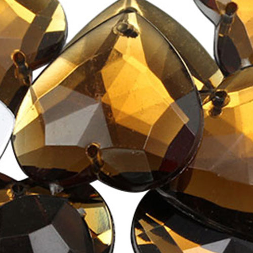 brown smokey topaz heart valetine's day love flat back sew on sewing beads craft gems plastic rhinestones acrylic gemstones jewels with holes for clothing embellishments costume making cosplay diy garment prop making dress jewels for fabric crystals allstarco