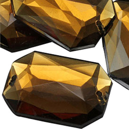 brown smokey topaz octagon flat back sew on sewing beads craft gems plastic rhinestones acrylic gemstones jewels with holes for clothing embellishments costume making cosplay diy garment prop making dress jewels for fabric crystals allstarco