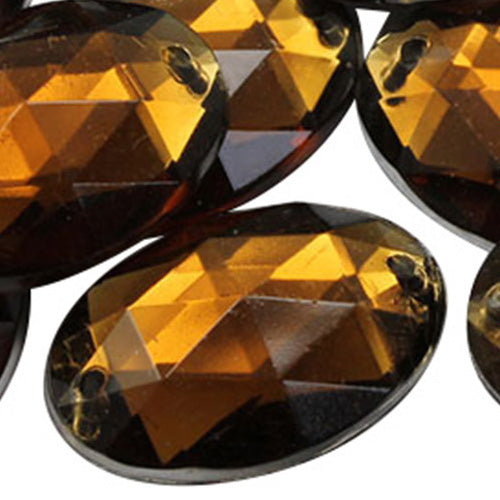 brown smokey topaz oval flat back sew on sewing beads craft gems plastic rhinestones acrylic gemstones jewels with holes for clothing embellishments costume making cosplay diy garment prop making dress jewels for fabric crystals allstarco