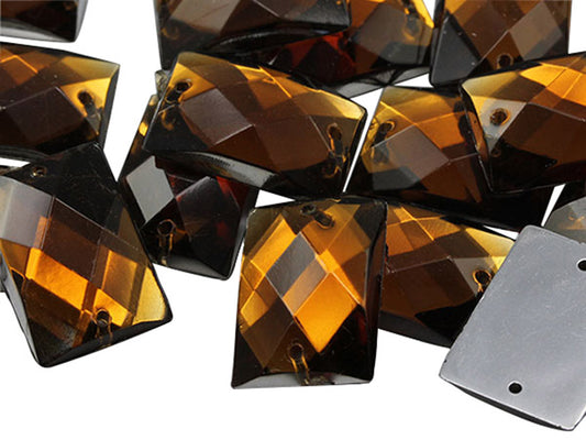brown smokey topaz rectangle rectangular flat back sew on sewing beads craft gems plastic rhinestones acrylic gemstones jewels with holes for clothing embellishments costume making cosplay diy garment prop making dress jewels for fabric crystals allstarco
