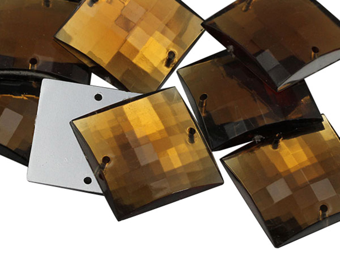 brown smokey topaz square flat back sew on sewing beads craft gems plastic rhinestones acrylic gemstones jewels with holes for clothing embellishments costume making cosplay diy garment prop making dress jewels for fabric crystals allstarco