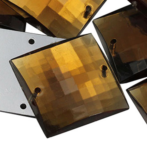 brown smokey topaz square flat back sew on sewing beads craft gems plastic rhinestones acrylic gemstones jewels with holes for clothing embellishments costume making cosplay diy garment prop making dress jewels for fabric crystals allstarco