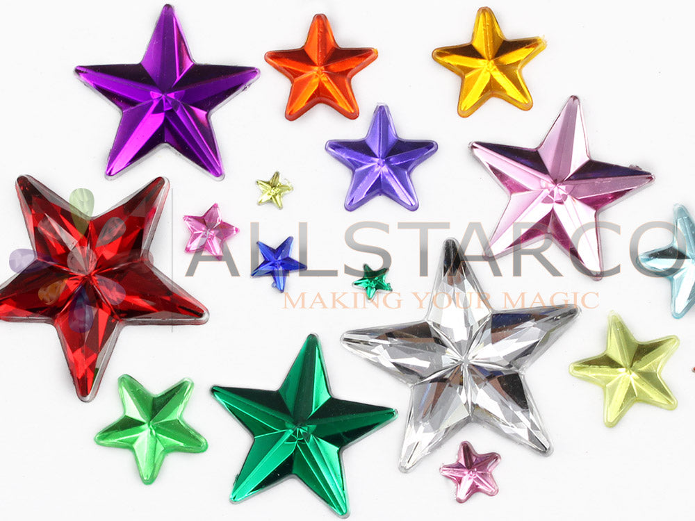 assorted colors multipack multicolor star flat back acrylic gems plastic rhinestones for craft gemstones body jewels face skin cabochons embellishments cosplay prop making jewelry making party diy crafts costume making scrapbooking high quality allstarco décor stones larp events film making