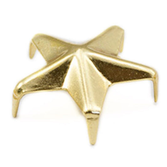 gold star studs nailheads prongs with legs non rusting brass decorative studs embellishments clothing making costume making diy crafts purses leathercraft leather work design allstarco handbags bracelets flipflops jackets denim cotton fabric decor embellish