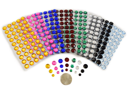 round sticky rhinestones stick on gems 4mm 6mm 8mm self adhesive jewels lead free  face stones party cosplay face gemstones rhinestones card making invitations body jewels skin phone craft embellishments with glue sparkle crafting scrapbooking diy peel and stick halloween birthday wedding shinny allstarco plastic sticky back jewels stickon stick-on rave jewels diy flat back