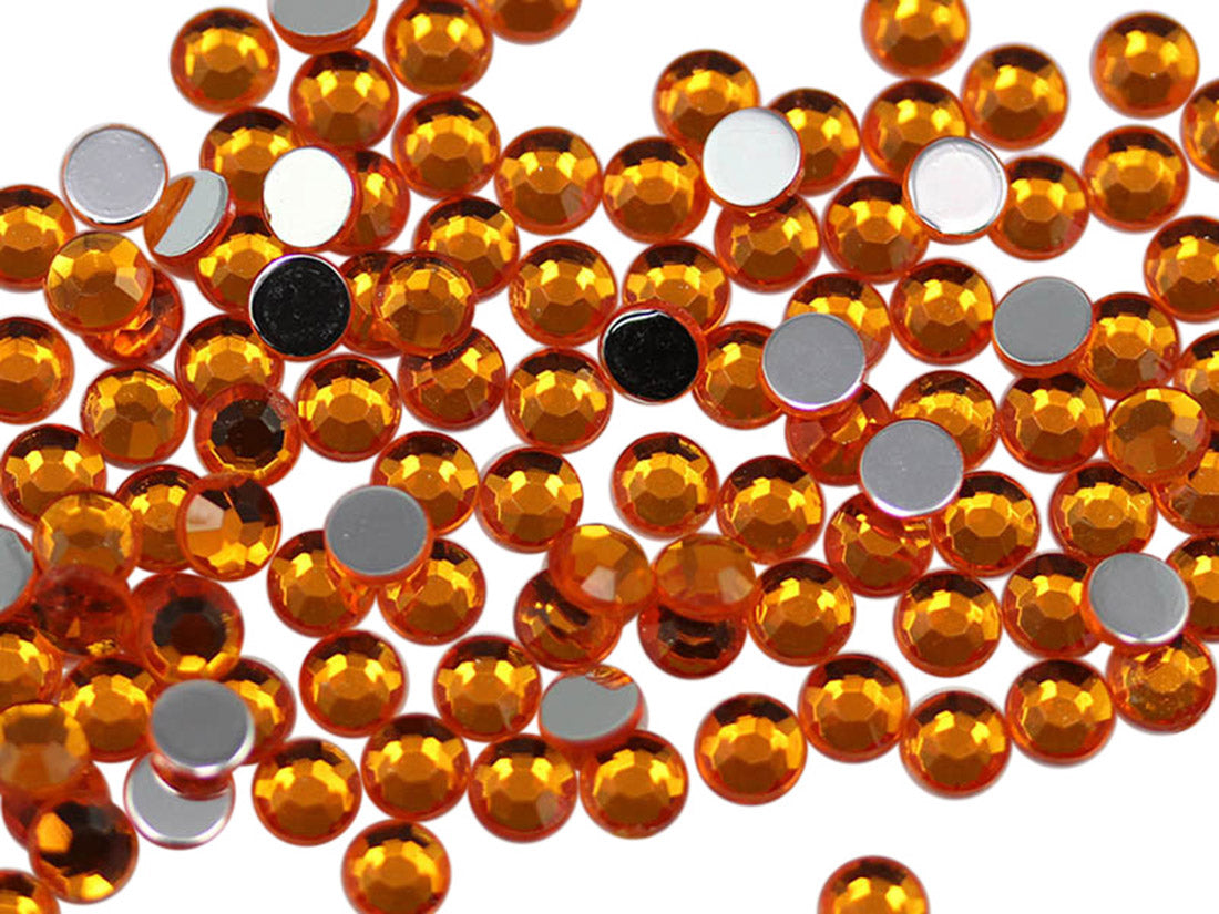 orange hyacinth round circle flat back acrylic gems plastic rhinestones for craft gemstones body jewels face skin cabochons embellishments cosplay prop making jewelry making party diy crafts costume making scrapbooking high quality allstarco décor stones larp events film making card making crafting school kids fun creative