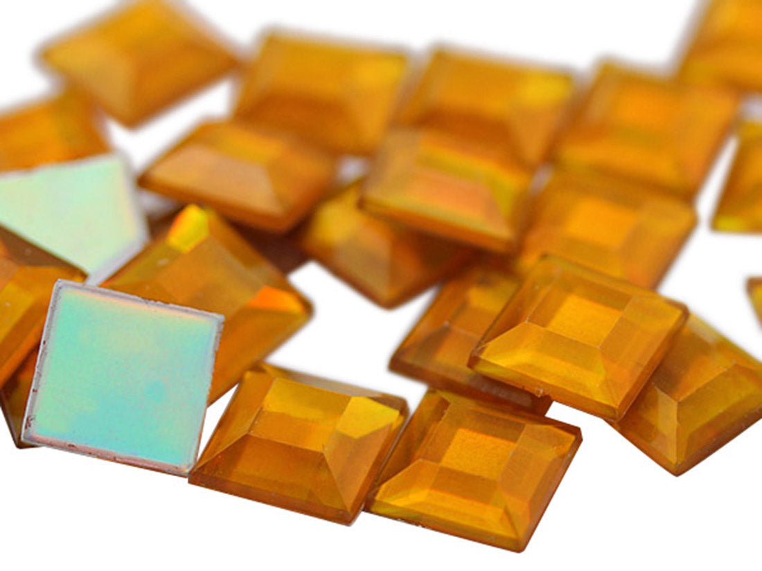 gold topaz ab square flat back acrylic gems plastic rhinestones for craft gemstones body jewels face skin cabochons embellishments cosplay prop making jewelry making party diy crafts costume making scrapbooking high quality allstarco décor stones larp events film making