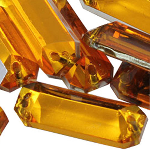 gold topaz baguette rectangle rectangular flat back sew on sewing beads craft gems plastic rhinestones acrylic gemstones jewels with holes for clothing embellishments costume making cosplay diy garment prop making dress jewels for fabric crystals allstarco