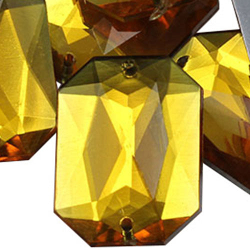 gold topaz octagon flat back sew on sewing beads craft gems plastic rhinestones acrylic gemstones jewels with holes for clothing embellishments costume making cosplay diy garment prop making dress jewels for fabric crystals allstarco