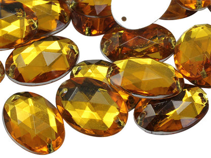 gold topaz oval flat back sew on sewing beads craft gems plastic rhinestones acrylic gemstones jewels with holes for clothing embellishments costume making cosplay diy garment prop making dress jewels for fabric crystals allstarco