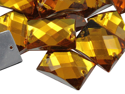 gold topaz rectangle rectangular flat back sew on sewing beads craft gems plastic rhinestones acrylic gemstones jewels with holes for clothing embellishments costume making cosplay diy garment prop making dress jewels for fabric crystals allstarco