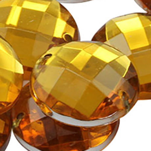 gold topaz sew on round flat back acrylic gems jewels gemstones sewing embellishments garment making diy craft costume making