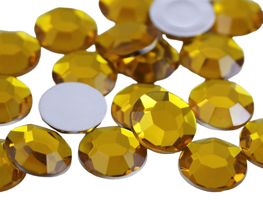 gold topaz round circle flat back acrylic gems plastic rhinestones for craft gemstones body jewels face skin cabochons embellishments cosplay prop making jewelry making party diy crafts costume making scrapbooking high quality allstarco décor stones larp events film making card making crafting school kids fun creative