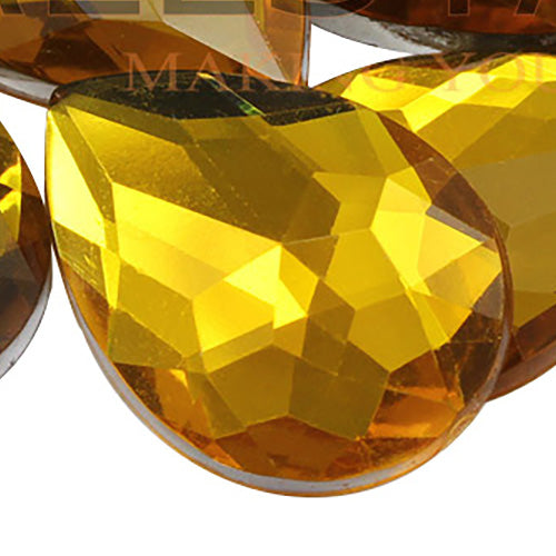 gold topaz teardrop flat back acrylic gems pear tear drop plastic rhinestones for craft gemstones body jewels face skin cabochons embellishments cosplay prop making jewelry making party diy crafts costume making scrapbooking high quality allstarco décor stones larp events film making