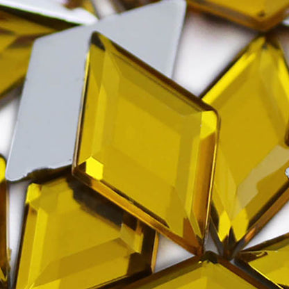 gold topaz diamond flat back acrylic gems plastic rhombus rhinestones for craft gemstones body jewels face skin cabochons embellishments cosplay prop making jewelry making party diy crafts costume making scrapbooking high quality allstarco décor stones larp events film making