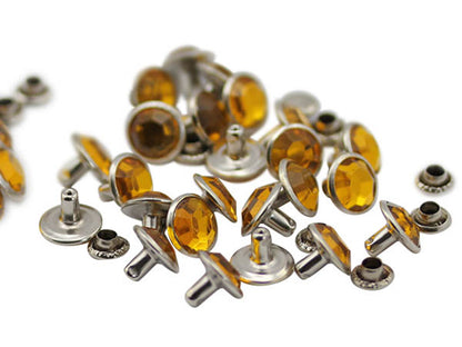 rhinestone rivets fasteners studs round stud setter gift christmas birthday artist creative daughter son girlfriend kit handpress hand press machine tool diy dies crafting garment making design designer gu50 non rusting brass decorative studs embellishments clothing making costume making diy crafts purses leathercraft leather work design allstarco handbags bracelets flipflops jackets denim cotton fabric decor embellish