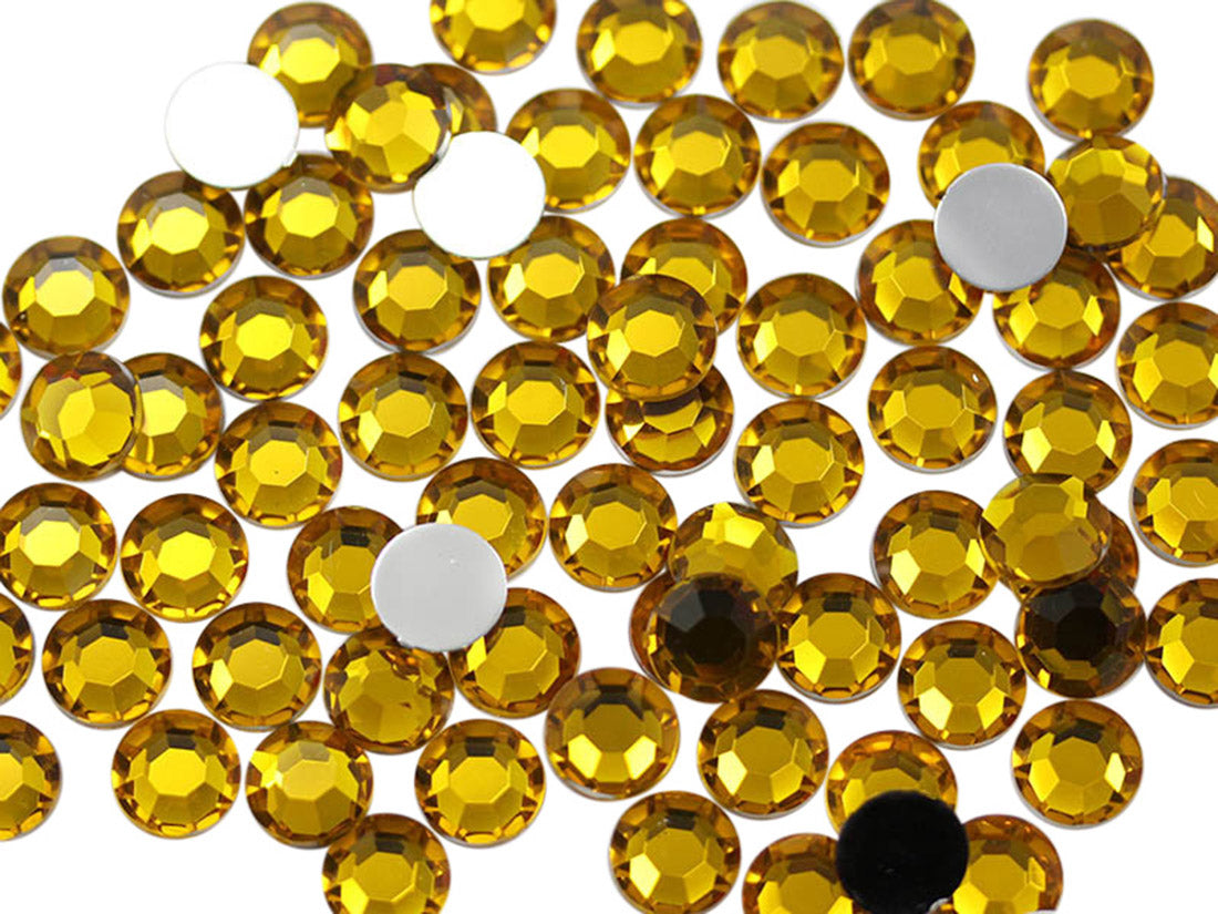 gold topaz round circle flat back acrylic gems plastic rhinestones for craft gemstones body jewels face skin cabochons embellishments cosplay prop making jewelry making party diy crafts costume making scrapbooking high quality allstarco décor stones larp events film making card making crafting school kids fun creative