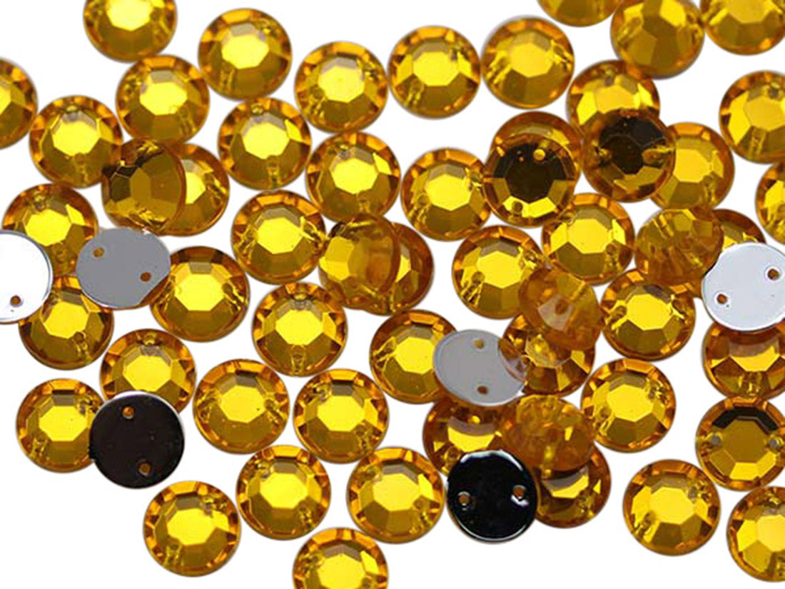 gold topaz sew on rhinestones flat back acrylic gems jewels gemstones sewing embellishments garment making diy craft costume making