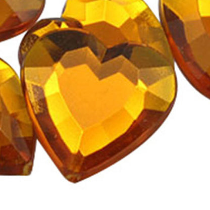 gold topaz heart flat back acrylic gems valentine's day love gift girlfriend boyfriend mom dad family plastic rhinestones for craft gemstones body jewels face skin cabochons embellishments cosplay prop making jewelry making party diy crafts costume making scrapbooking high quality allstarco décor stones larp events film making