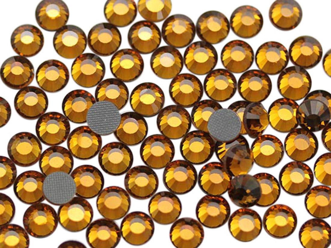 brown topaz hotfix rhinestones heat set glass gems iron on nail art jewels garment embellishments hot glue décor gems hot fix stones for diy crafts clothing design allstarco