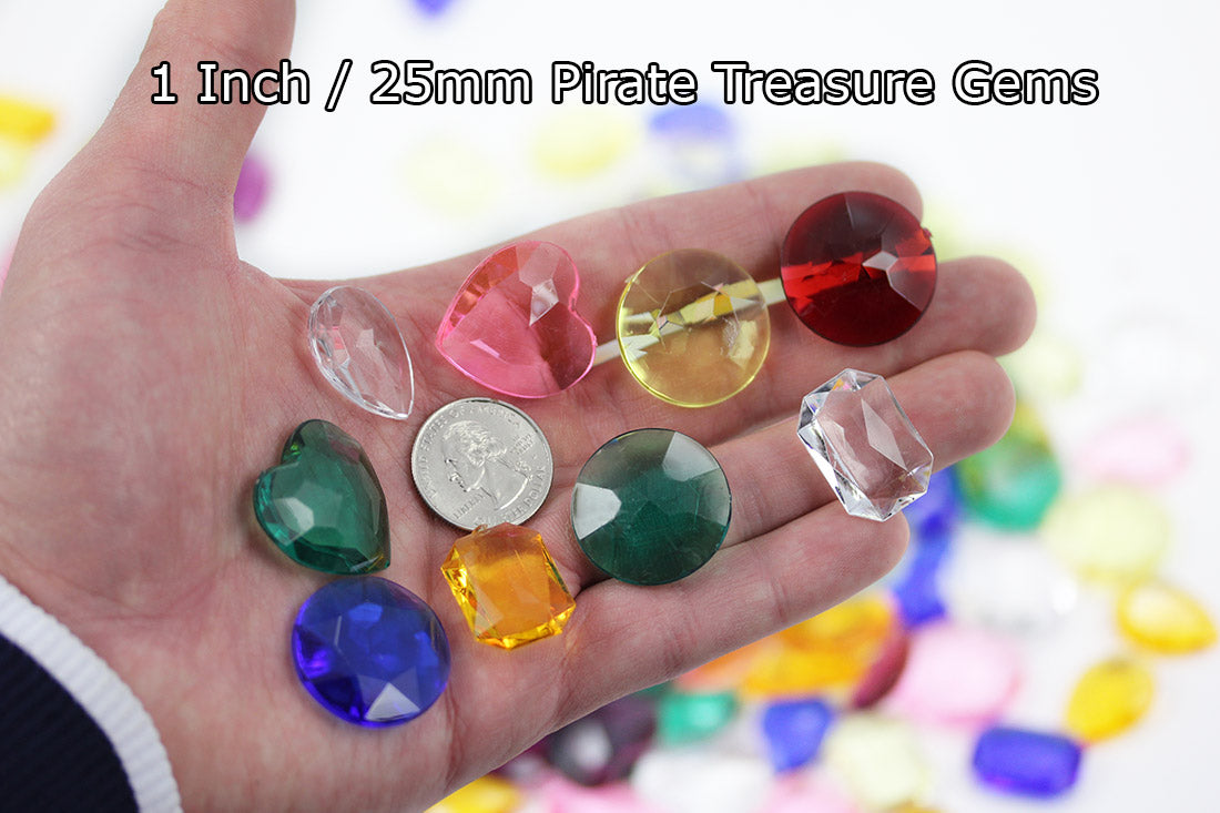 acrylic pointed back point back gems treasure jewels plastic gemstones for games parties pirate bounty hunt stones for treasure chests party favors center pieces table scatters theatrical swashbuckler jewels props larp easter egg hunt allstarco