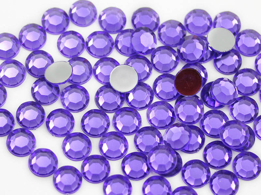 purple violet round circle flat back acrylic gems plastic rhinestones for craft gemstones body jewels face skin cabochons embellishments cosplay prop making jewelry making party diy crafts costume making scrapbooking high quality allstarco décor stones larp events film making card making crafting school kids fun creative