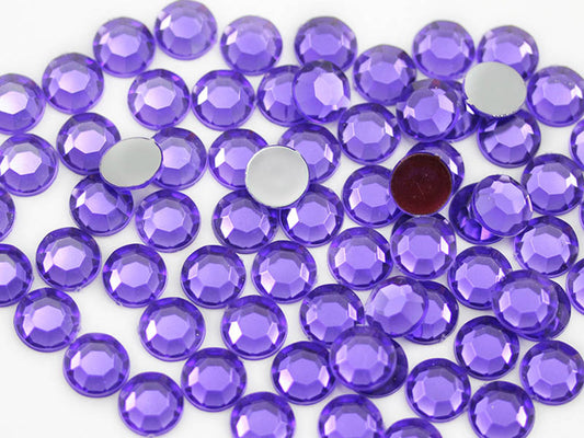 purple violet round circle flat back acrylic gems plastic rhinestones for craft gemstones body jewels face skin cabochons embellishments cosplay prop making jewelry making party diy crafts costume making scrapbooking high quality allstarco décor stones larp events film making card making crafting school kids fun creative