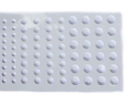 white chalk opaque  3 sizes 4mm 6mm 8mm round sticky rhinestones stick on gems self adhesive jewels lead free  face stones party cosplay face gemstones rhinestones card making invitations body jewels skin phone craft embellishments with glue sparkle crafting scrapbooking diy peel and stick halloween birthday wedding shinny allstarco plastic sticky back jewels stickon stick-on rave jewels diy flat back