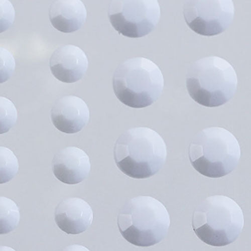white chalk opaque  3 sizes 4mm 6mm 8mm round sticky rhinestones stick on gems self adhesive jewels lead free  face stones party cosplay face gemstones rhinestones card making invitations body jewels skin phone craft embellishments with glue sparkle crafting scrapbooking diy peel and stick halloween birthday wedding shinny allstarco plastic sticky back jewels stickon stick-on rave jewels diy flat back