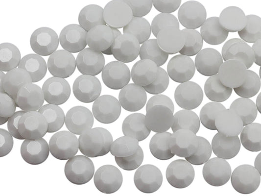 white chalk opaque round circle flat back acrylic gems plastic rhinestones for craft gemstones body jewels face skin cabochons embellishments cosplay prop making jewelry making party diy crafts costume making scrapbooking high quality allstarco décor stones larp events film making card making crafting school kids fun creative