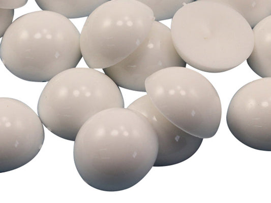 White Flat Back Round Cabochons