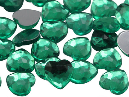 christmas green emerald heart flat back acrylic gems valentine's day love gift girlfriend boyfriend mom dad family plastic rhinestones for craft gemstones body jewels face skin cabochons embellishments cosplay prop making jewelry making party diy crafts costume making scrapbooking high quality allstarco décor stones larp events film making