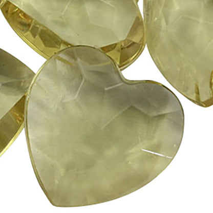 yellow jonquil heart valentine's day love acrylic pointed back point back gems treasure jewels plastic gemstones for games parties pirate bounty hunt stones for treasure chests party favors center pieces table scatters theatrical swashbuckler jewels props larp easter egg hunt allstarco